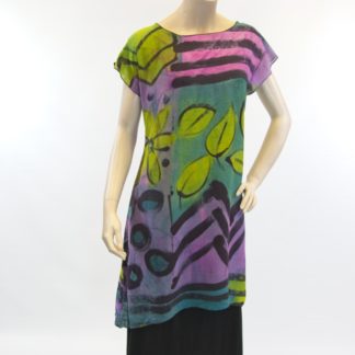 Viscose Silk Tunic/Dress Lime-Turq-Violet