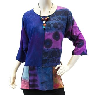 Bamboo Pieced Top/Tunic Autumn-Blue-Purple-Teal