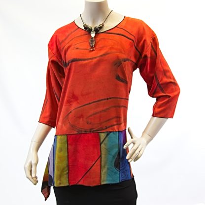 Bamboo Pieced Top/Tunic Red