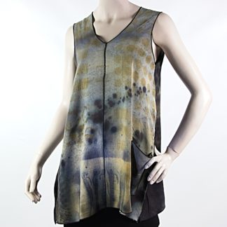 Tunic - Bamboo - Black and Khaki with Pocket