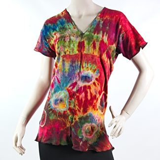 Jersey Tunic -  Red Multicolor with Small Dots