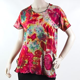 Jersey Tunic -  Red Multicolor with Large Dots