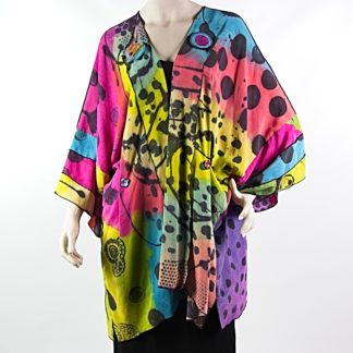 Coat of Many Colors - Incredible Wrap with sewn side seams  and sleeves