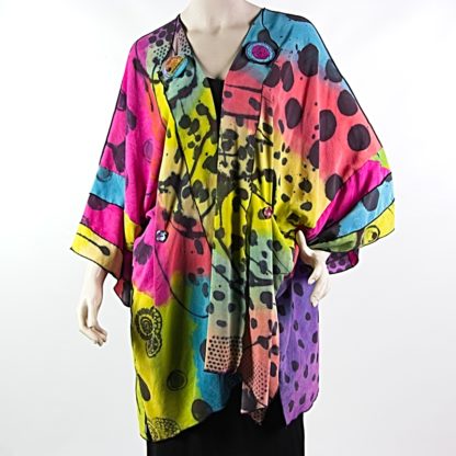 Coat of Many Colors - Incredible Wrap with sewn side seams  and sleeves