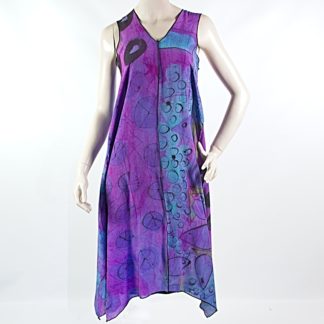 Sundress - Viscose Silk - Purple and Blue