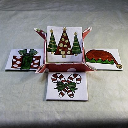Holiday Container with 4 Holiday Coasters - Image 3